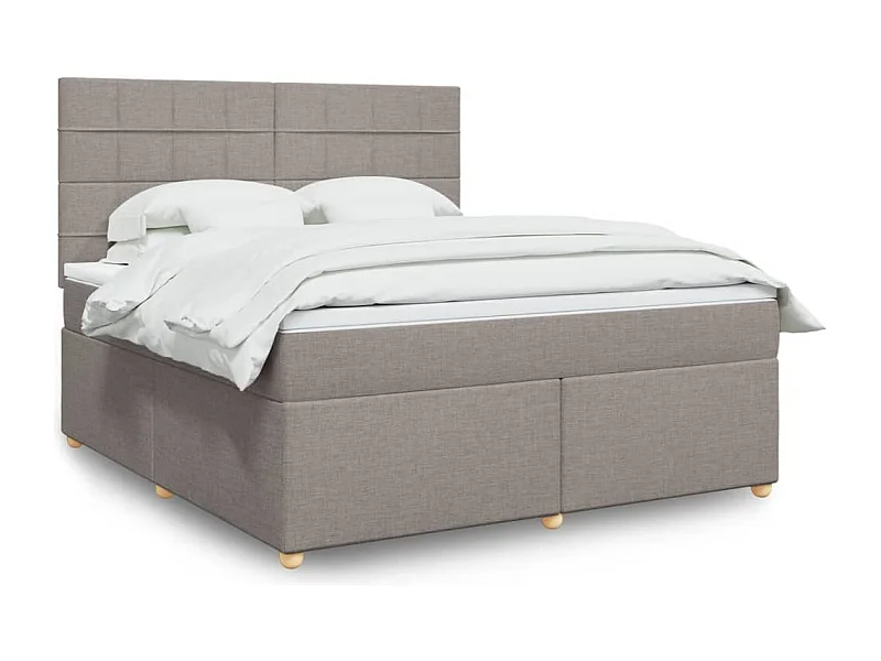 Boxspringbett mit Matratze Taupe 180x200 cm Stoff