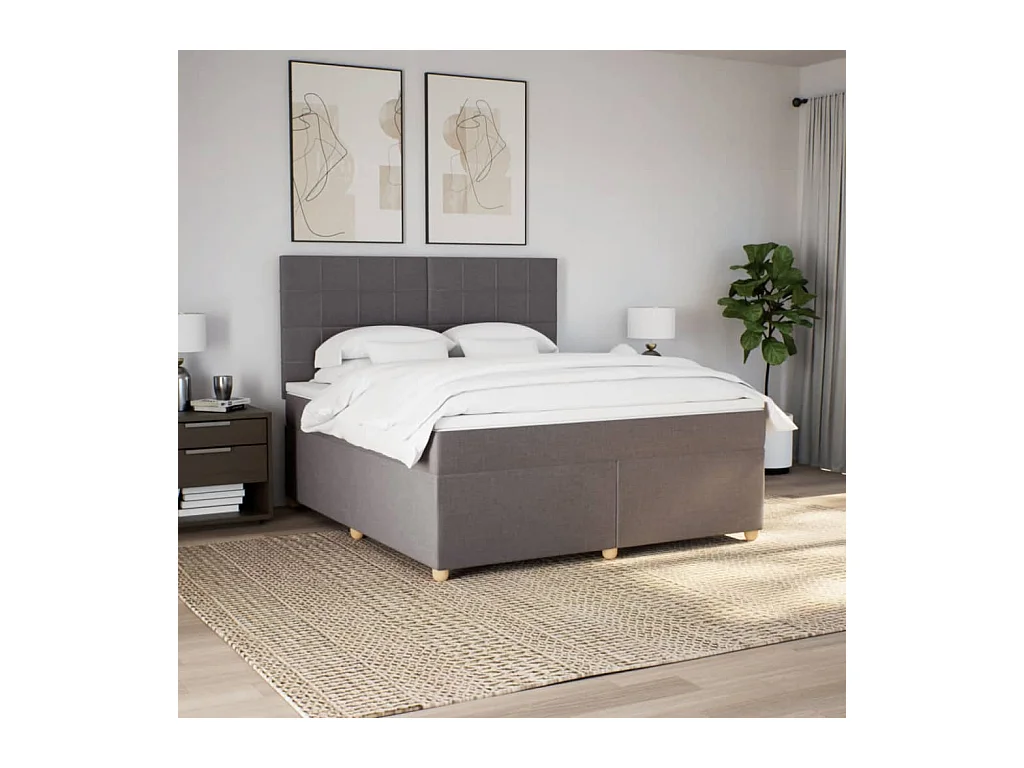 Boxspringbett mit Matratze Taupe 180x200 cm Stoff