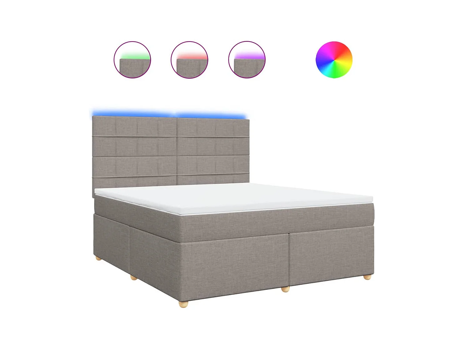 Boxspringbett mit Matratze Taupe 180x200 cm Stoff