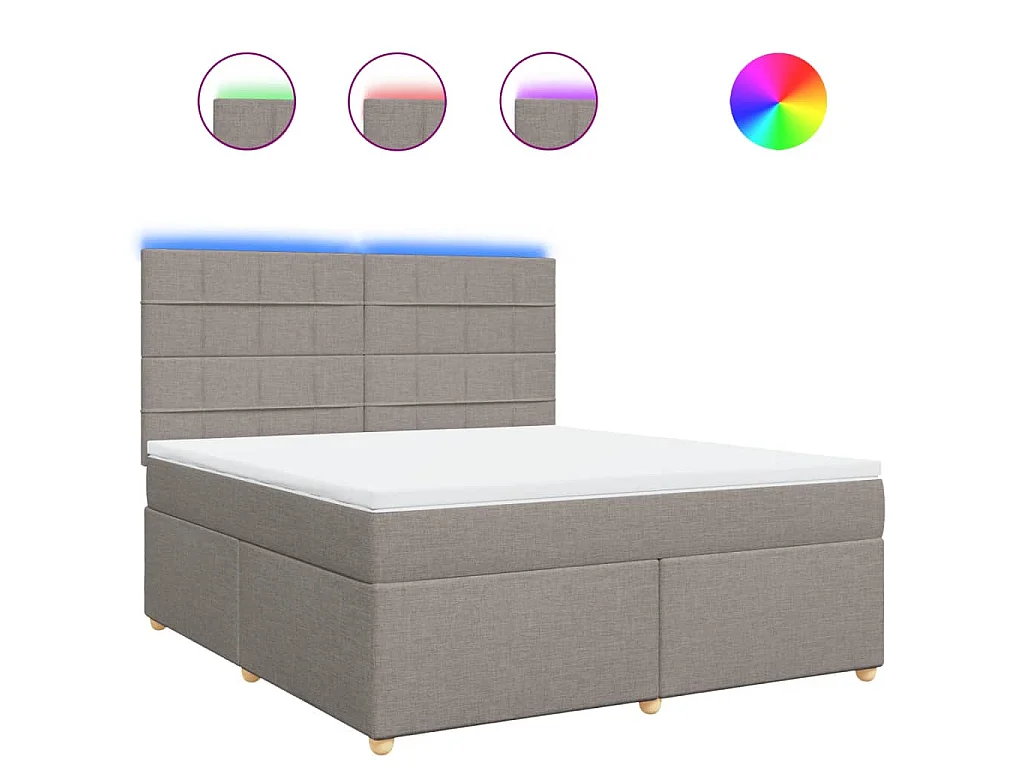 Sommier à lattes de lit avec matelas Taupe 180x200 cm Tissu