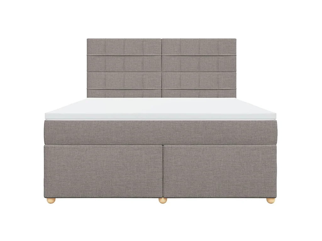 Sommier à lattes de lit avec matelas Taupe 180x200 cm Tissu