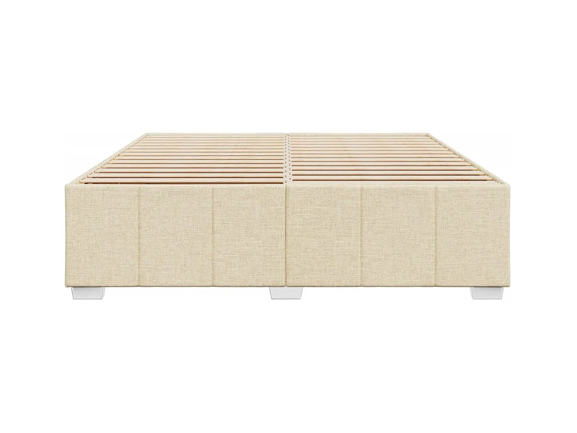 Cadre de lit sans matelas crème 180x200 cm tissu