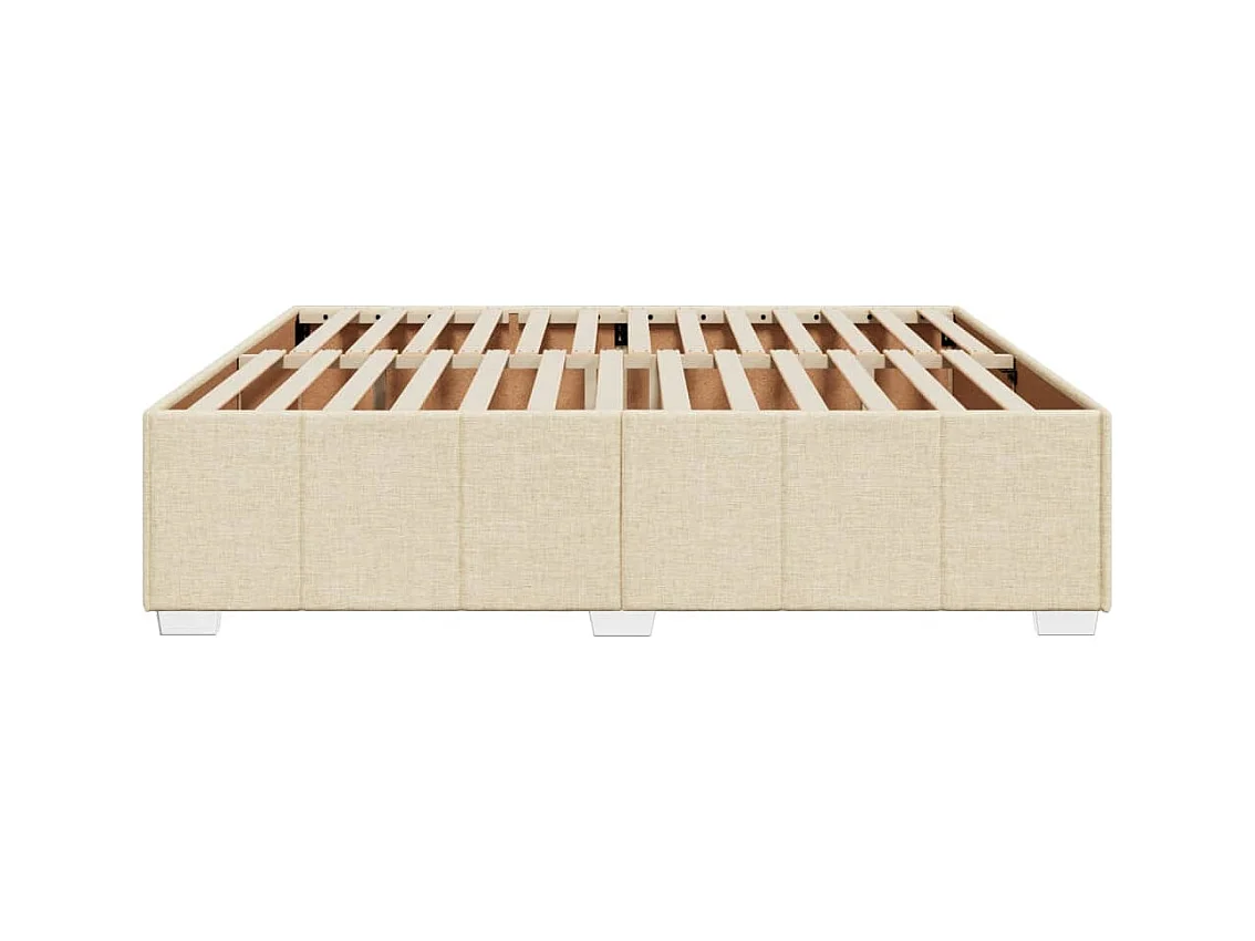 Cadre de lit sans matelas crème 180x200 cm tissu