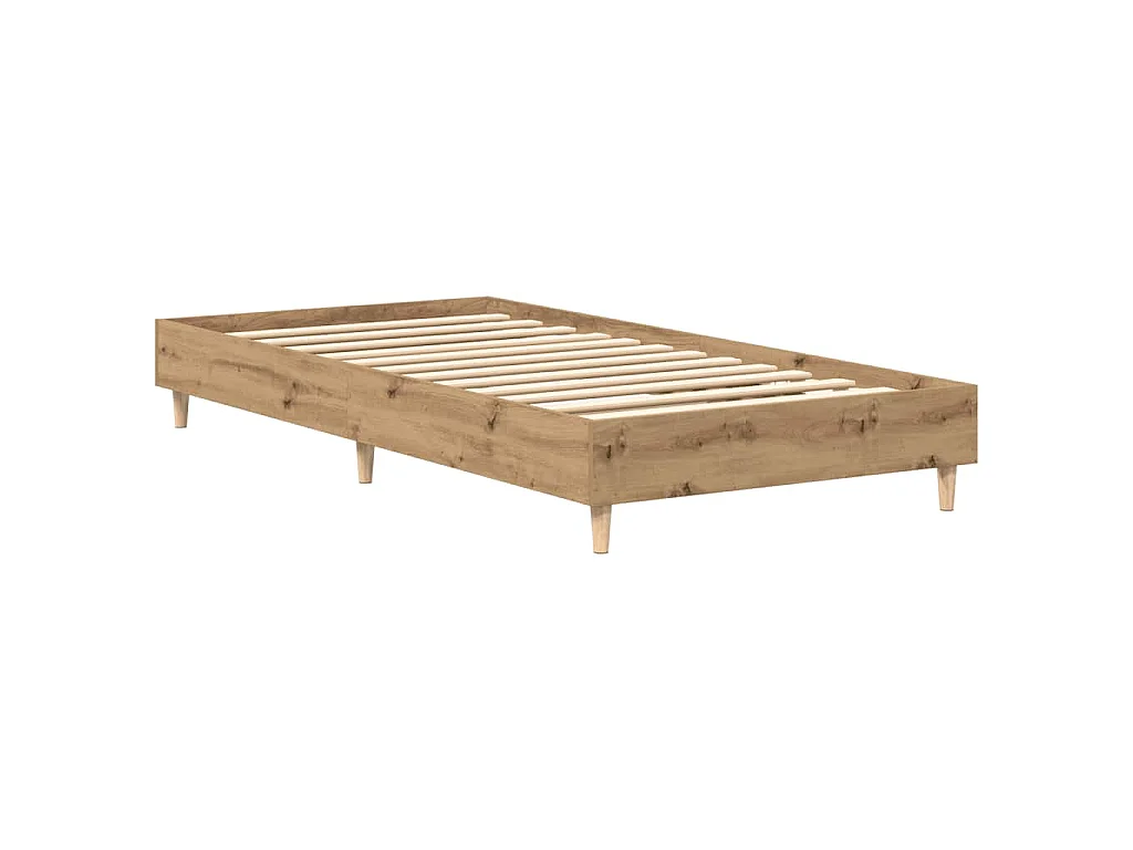 Bedframe zonder matras spaanplaat ambachtelijk eikenkleurig