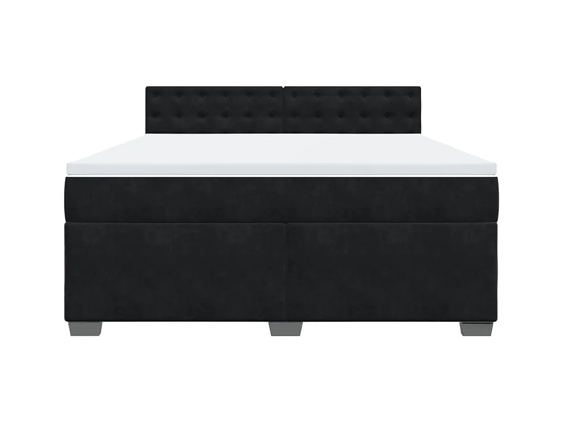 Sommier à lattes de lit avec matelas Noir 180x200 cm Velours