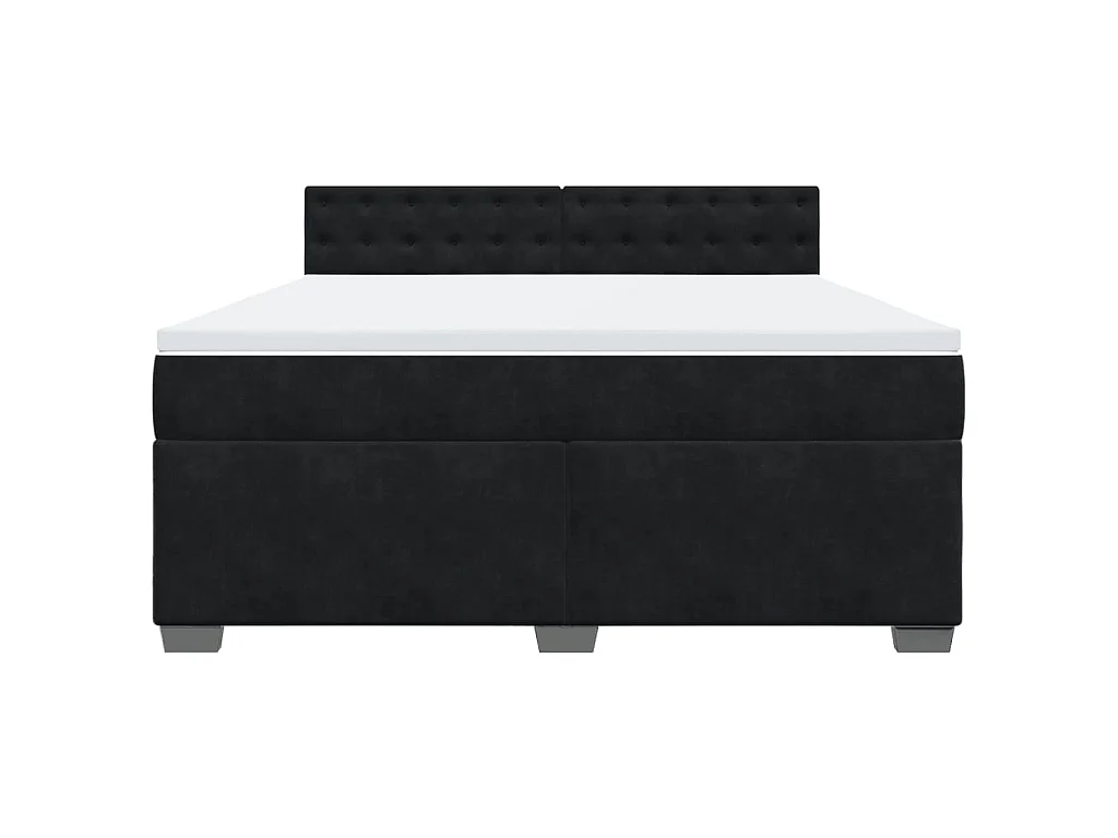 Boxspring met matras fluweel zwart 180x200 cm