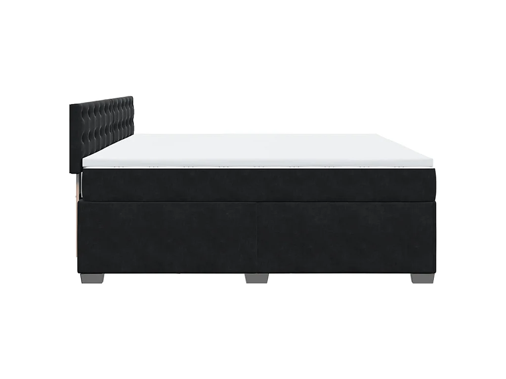 Boxspring met matras fluweel zwart 180x200 cm