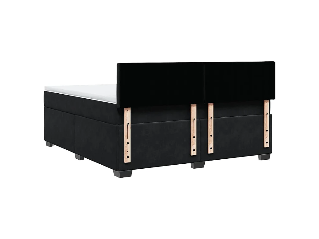 Boxspring met matras fluweel zwart 180x200 cm
