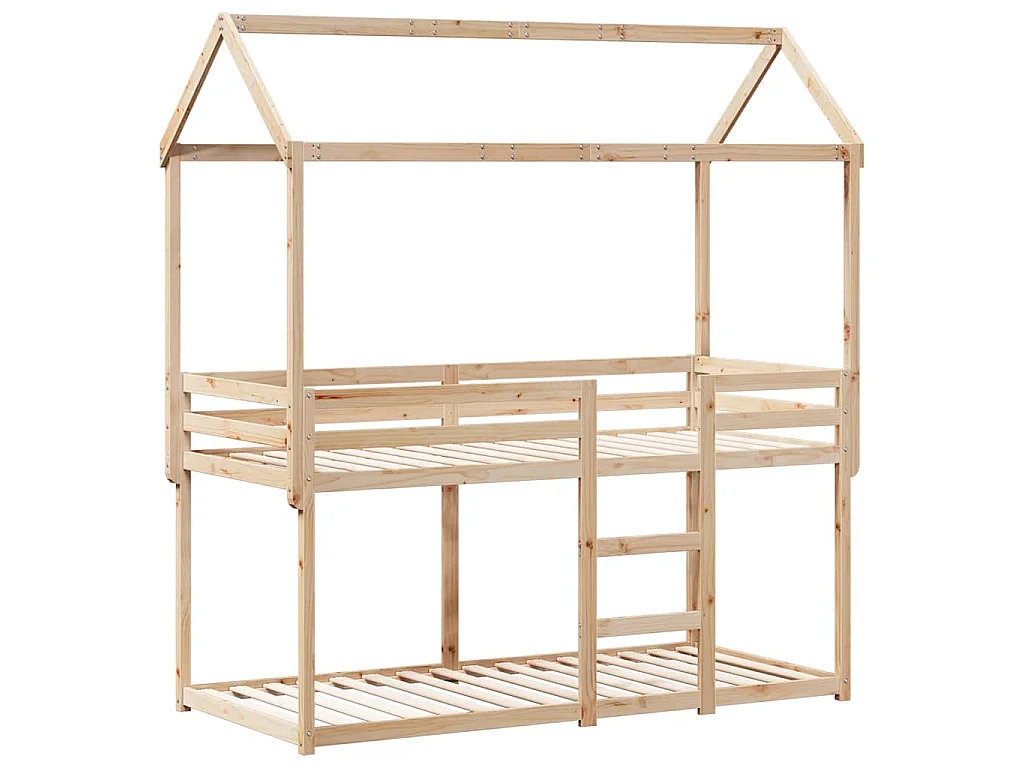 Stapelbedframe zonder matras massief grenenhout 90x200 cm