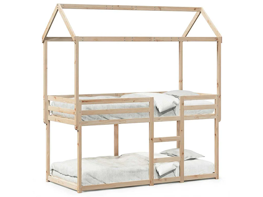 Stapelbedframe zonder matras massief grenenhout 90x200 cm