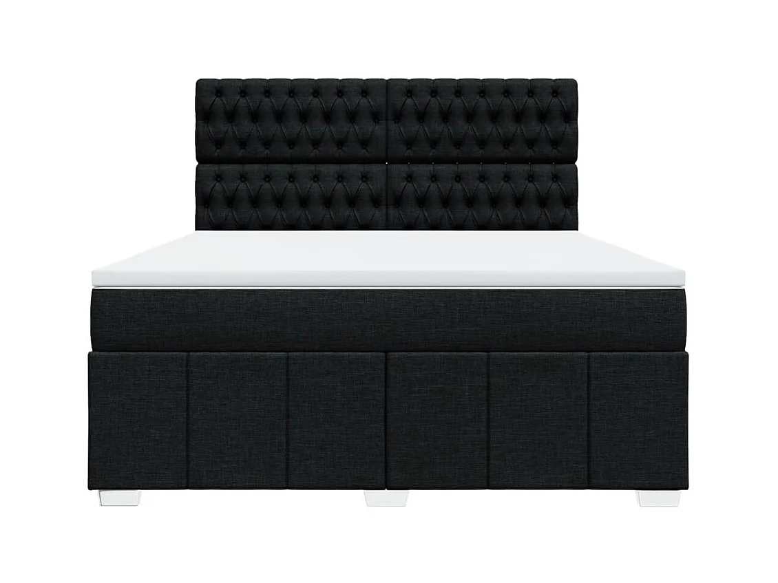 Boxspringbett mit Matratze Schwarz 180x200 cm Stoff