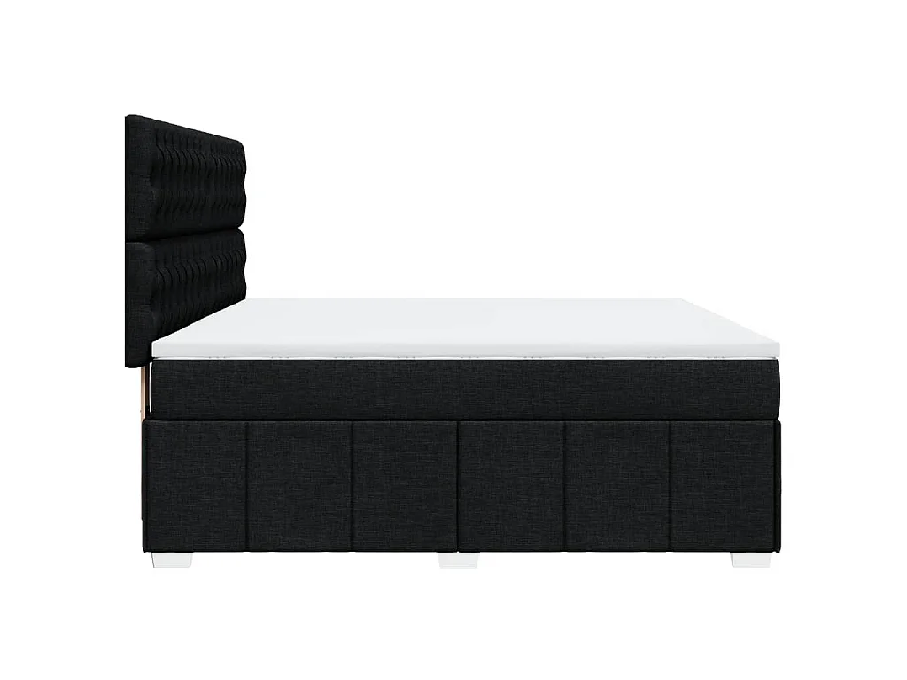 Sommier à lattes de lit avec matelas Noir 180x200 cm Tissu