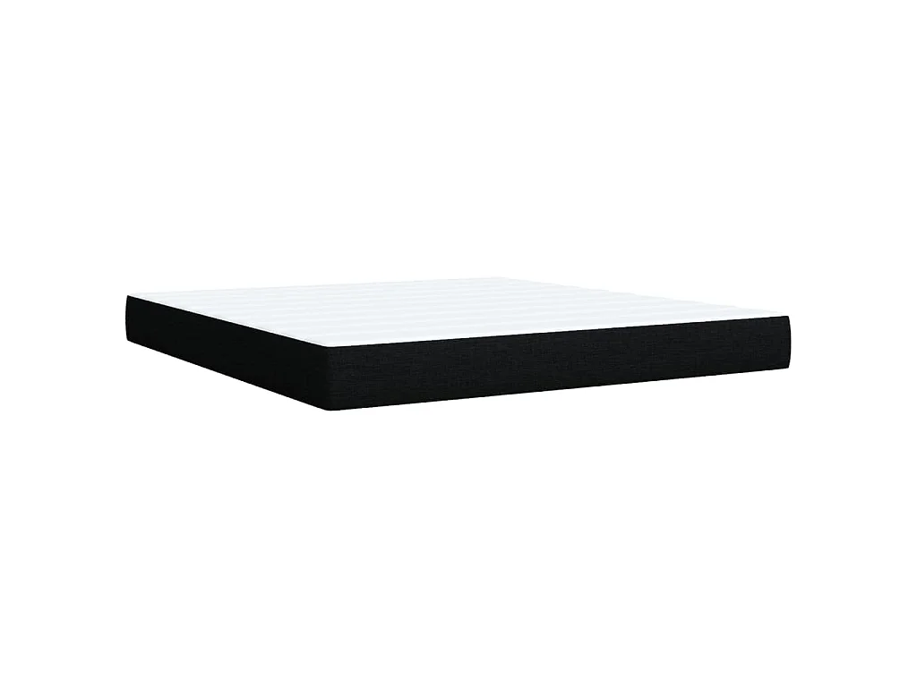 Sommier à lattes de lit avec matelas Noir 180x200 cm Tissu