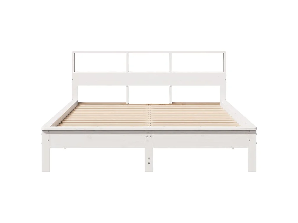 Bedframe zonder matras massief grenenhout wit 140x190 cm