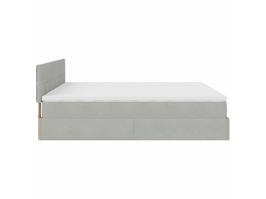 Ottoman bed met matrassen en LED's 160x200cm fluweel lichtgrijs