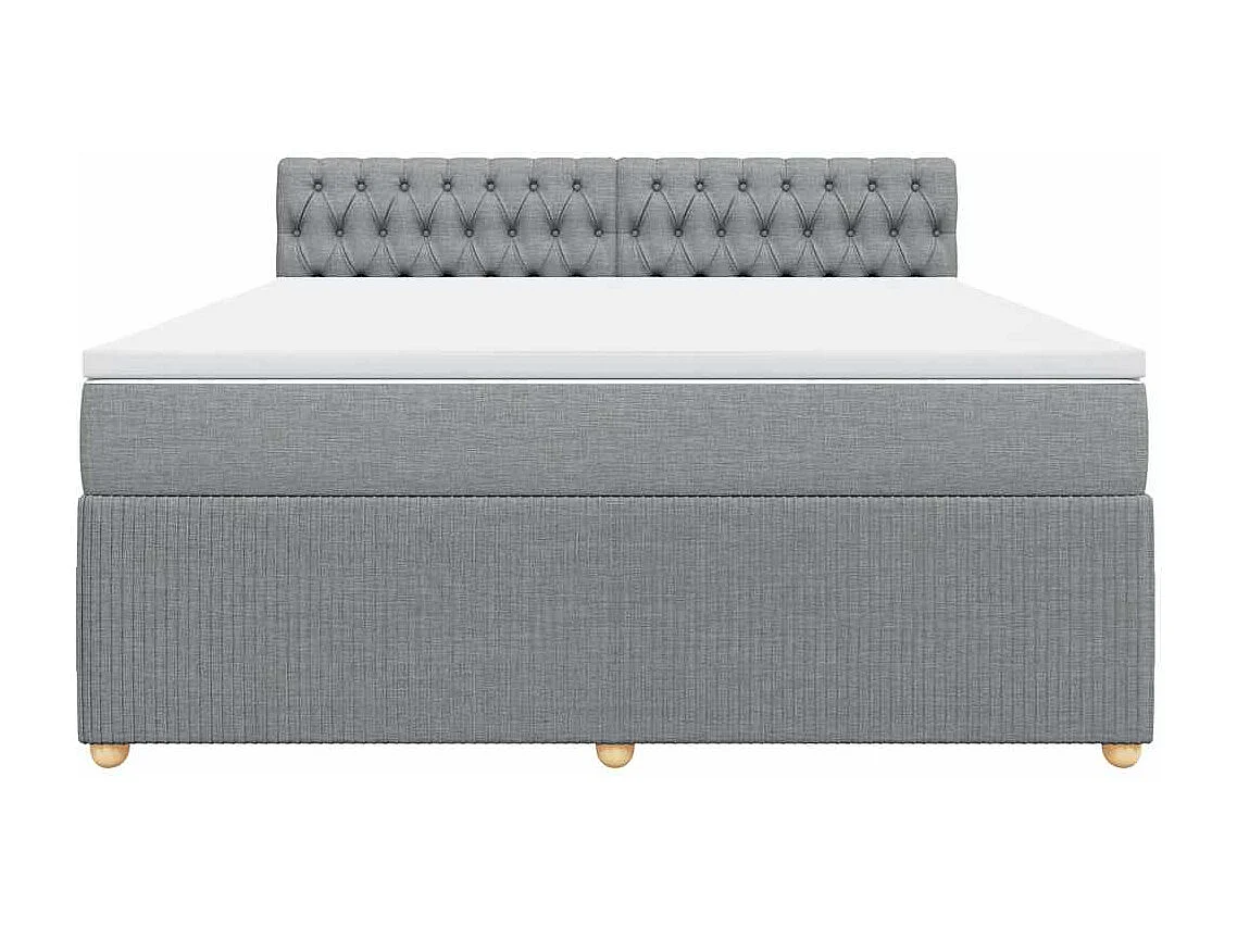 Boxspring met matras stof lichtgrijs 180x200 cm