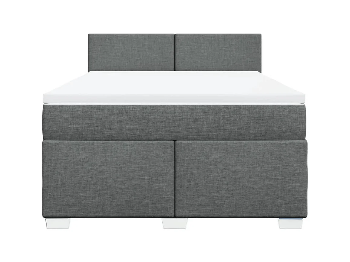 Sommier à lattes de lit avec matelas Gris foncé 140x200cm Tissu