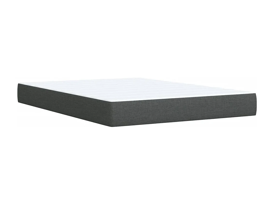 Cama box spring con colchón tela gris oscuro 140x200 cm