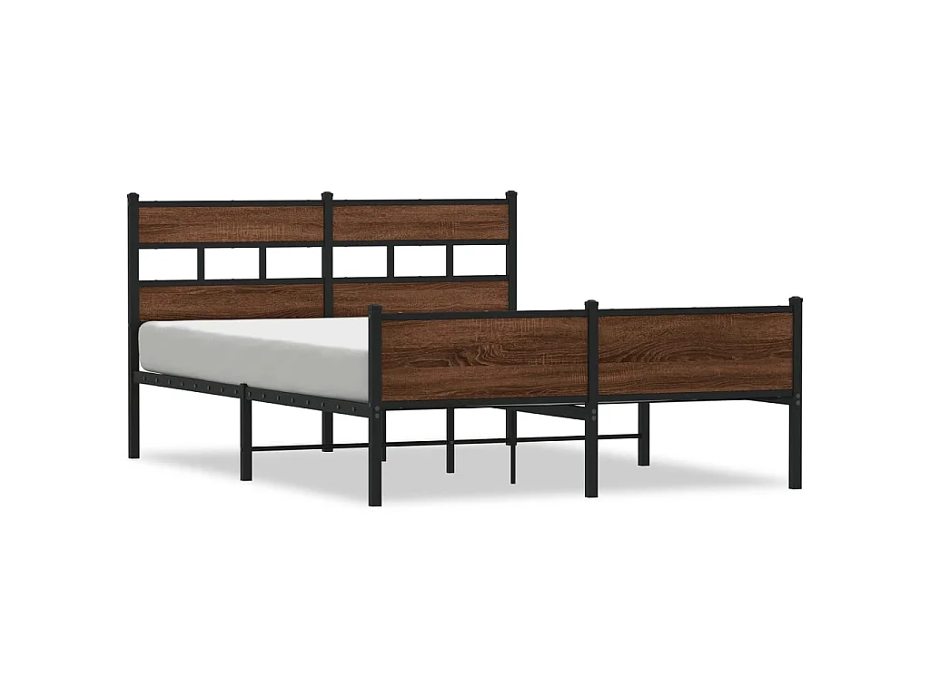 Cadre de lit sans matelas chêne marron 140x200 cm