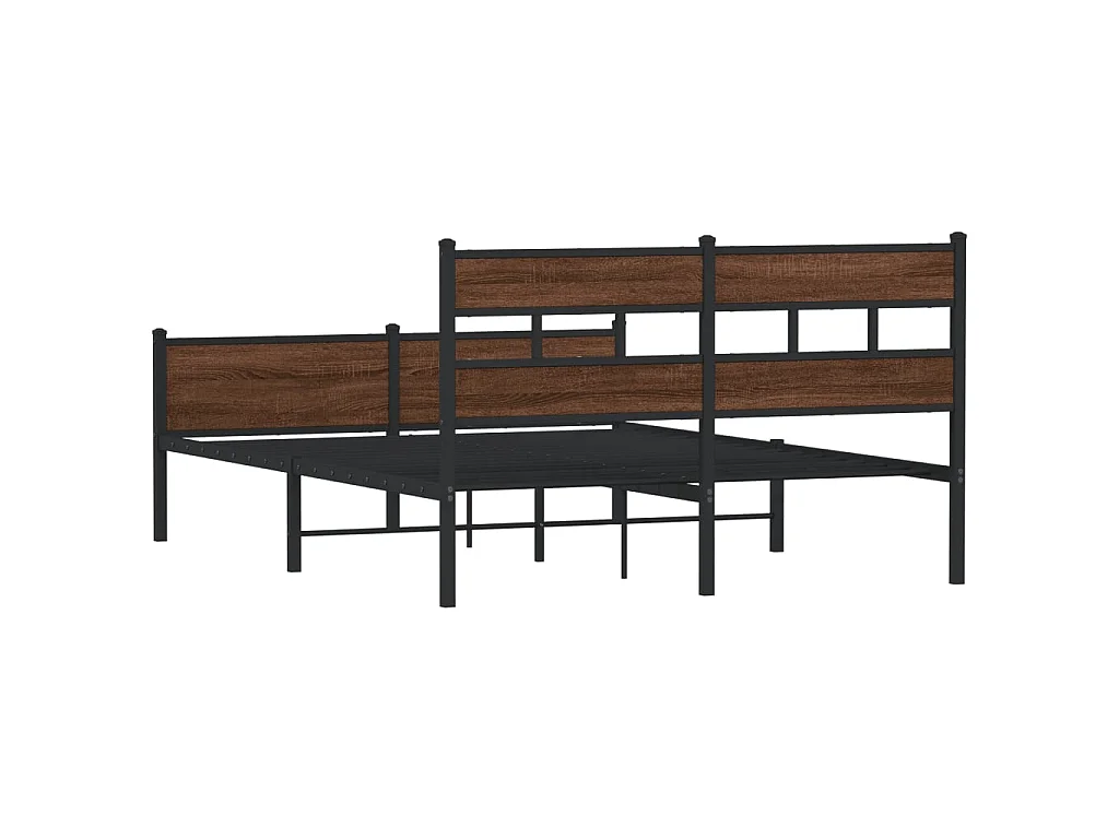 Cadre de lit sans matelas chêne marron 140x200 cm