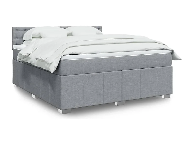 Boxspring met matras stof lichtgrijs 180x200 cm
