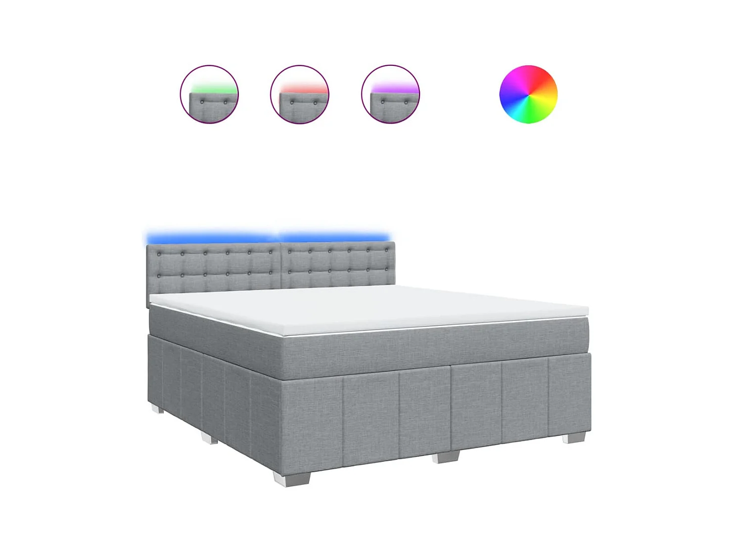 Sommier à lattes de lit avec matelas Gris clair 180x200cm Tissu