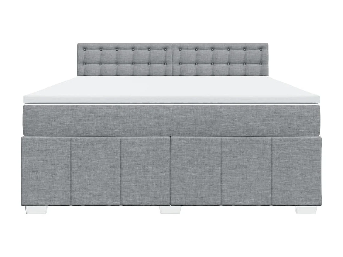 Sommier à lattes de lit avec matelas Gris clair 180x200cm Tissu