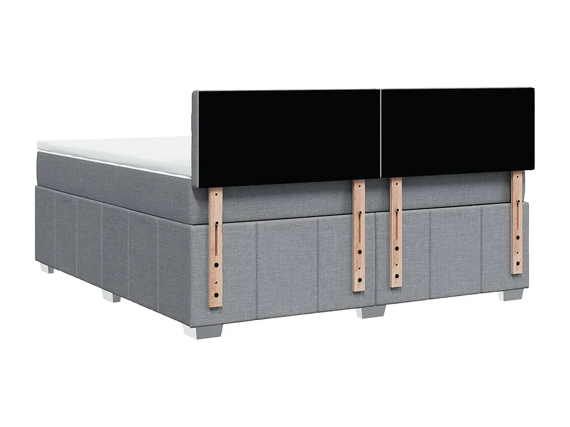 Sommier à lattes de lit avec matelas Gris clair 180x200cm Tissu