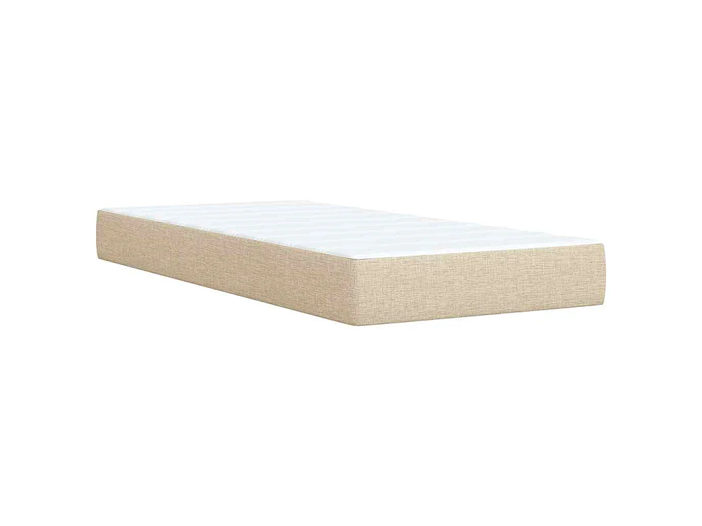 Boxspring met matras stof crèmekleurig 90x200 cm