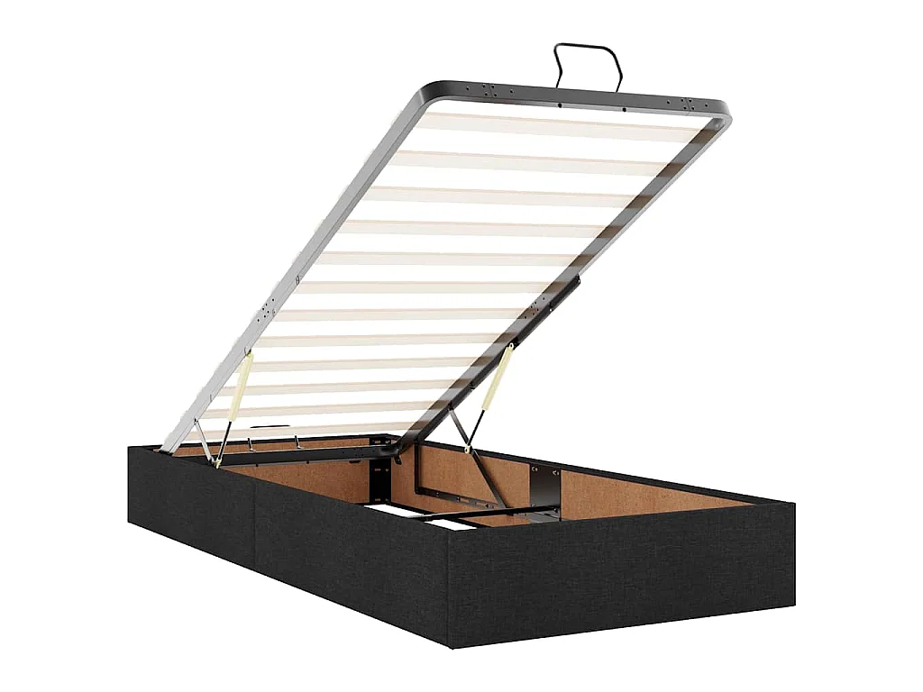 63 / 5,000vidaXL Estrutura de cama otomana com colchões tecido preto