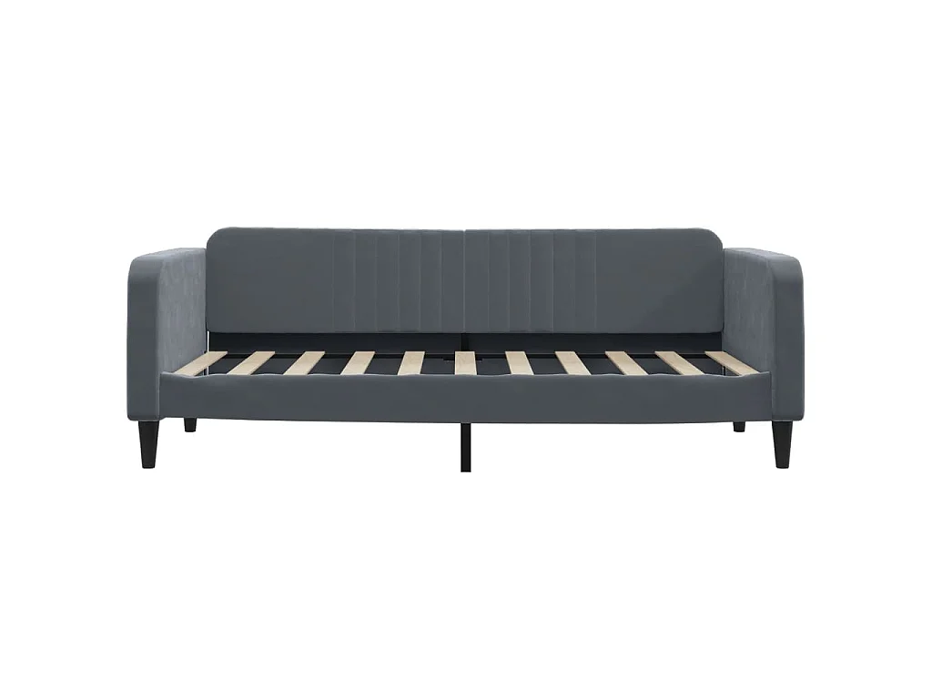 Lit de jour avec matelas gris foncé 90x190 cm velours