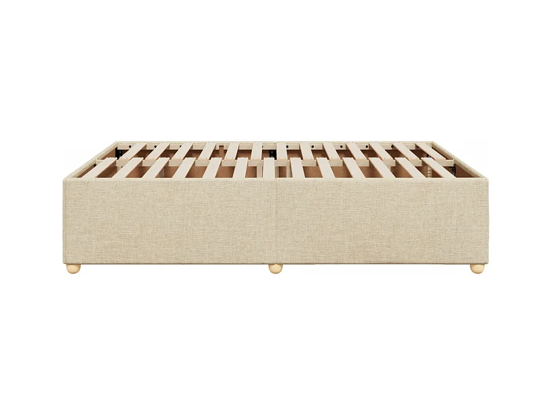 Cadre de lit sans matelas crème 140x200 cm tissu
