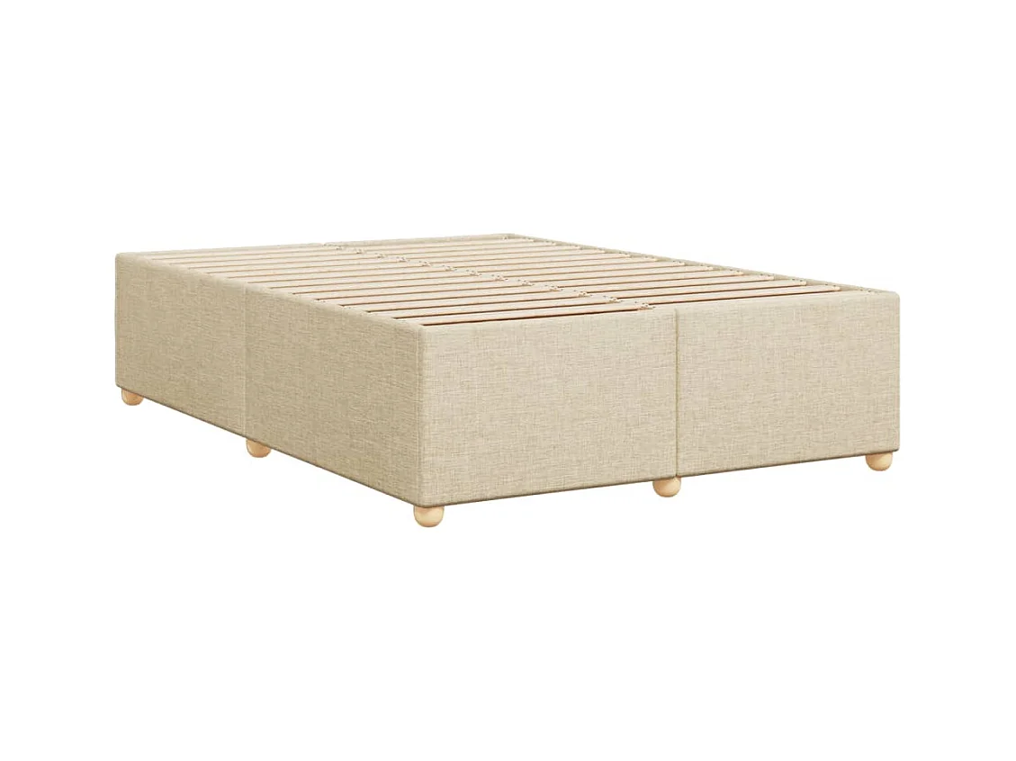 Cadre de lit sans matelas crème 140x200 cm tissu