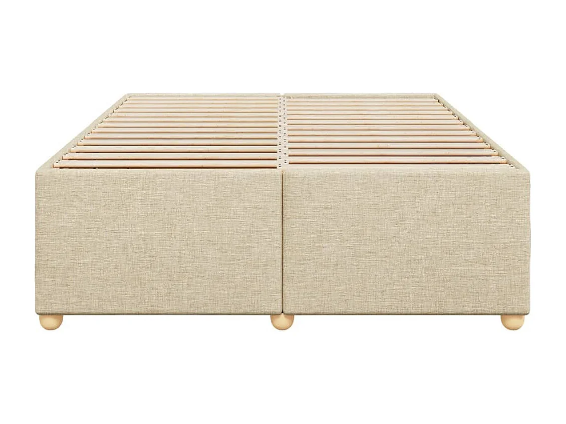 Estrutura de cama sem colchão 140x200 cm tecido cor creme