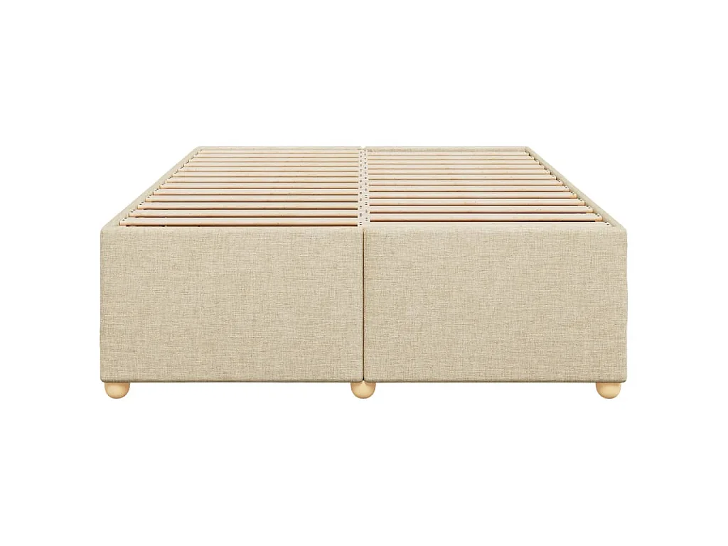 Cadre de lit sans matelas crème 140x200 cm tissu