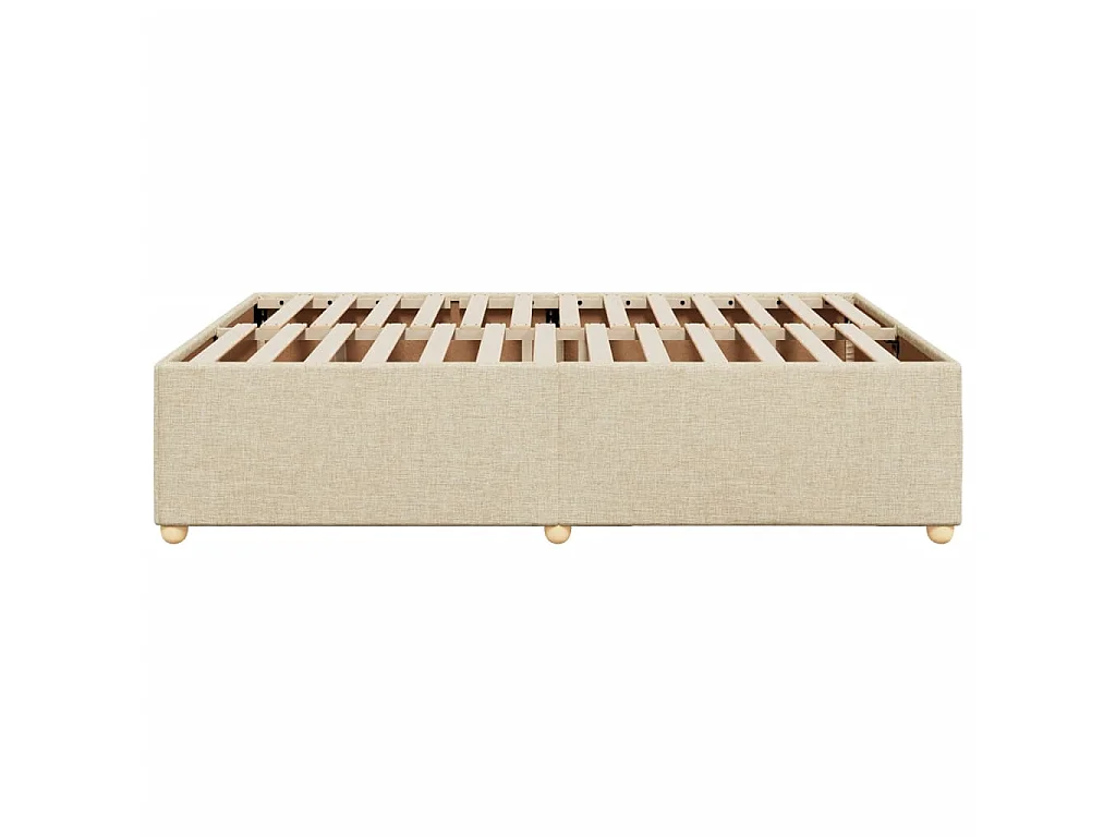 Cadre de lit sans matelas crème 140x200 cm tissu