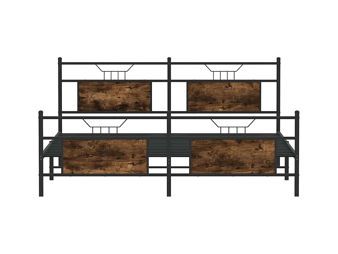 Estructura de cama sin colchón metal roble ahumado 180x200 cm