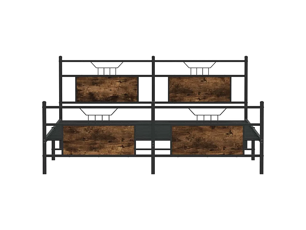 Bedframe zonder matras metaal gerookt eikenkleurig 180x200 cm
