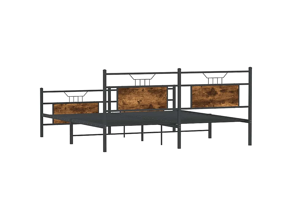 Bedframe zonder matras metaal gerookt eikenkleurig 180x200 cm