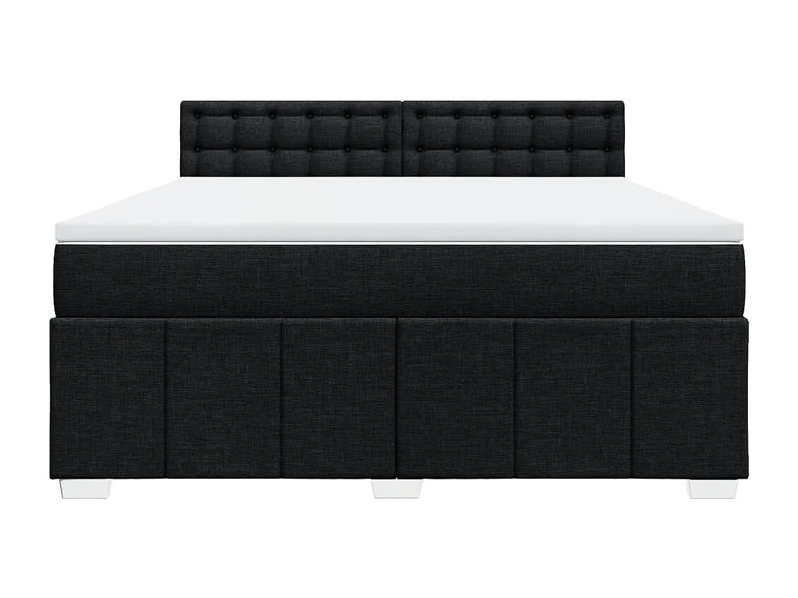 Sommier à lattes de lit avec matelas Noir 180x200 cm Tissu