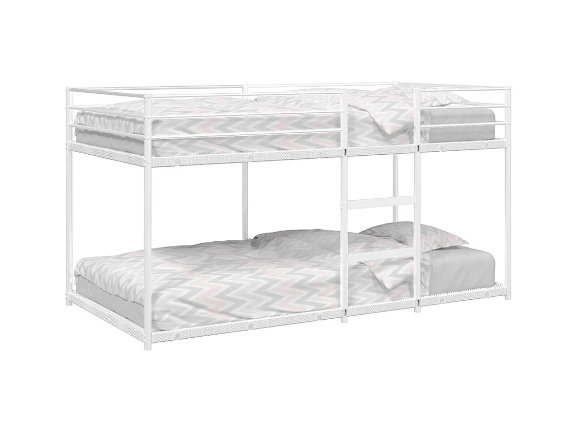 Lit superposé sans matelas blanc 90x190 cm acier