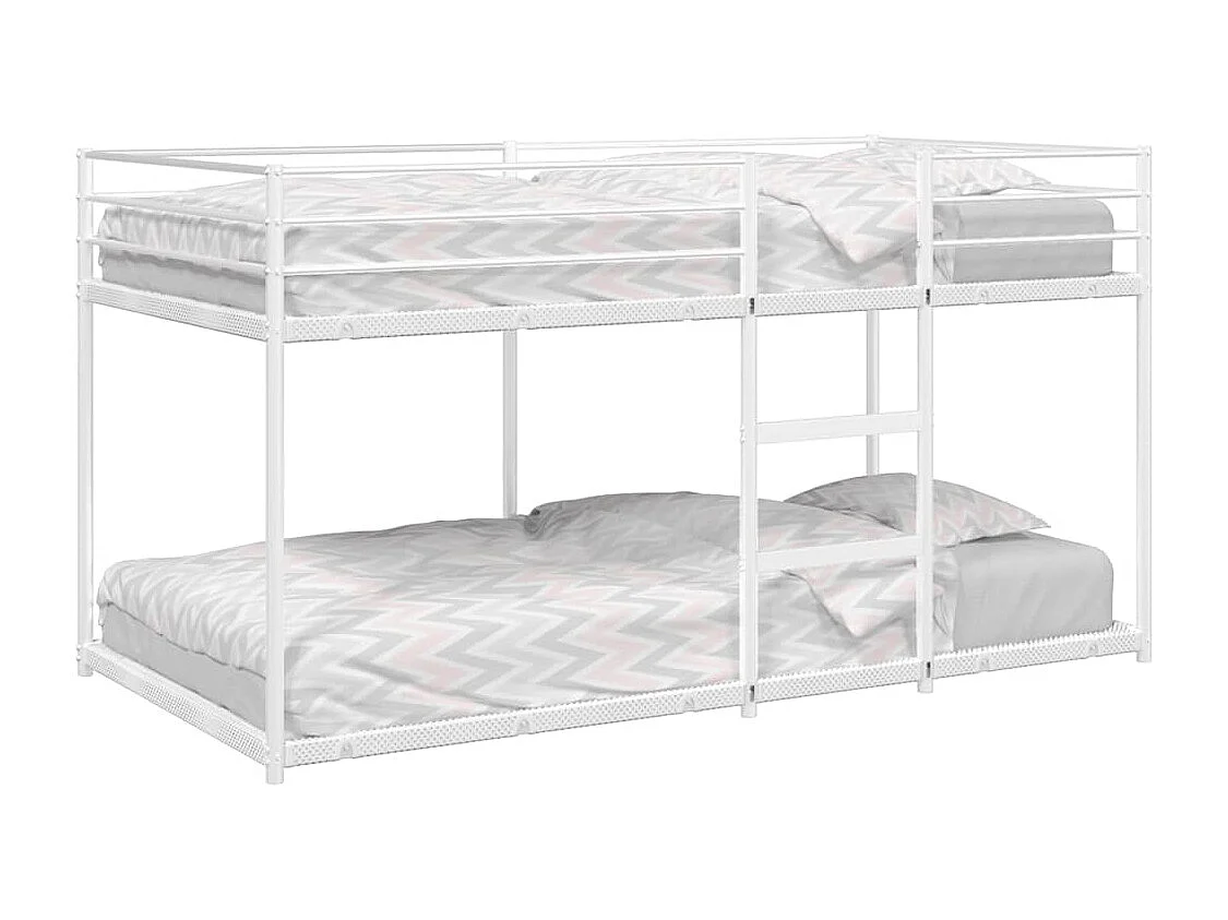 Lit superposé sans matelas blanc 90x190 cm acier