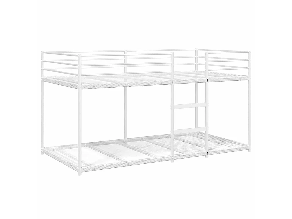 Lit superposé sans matelas blanc 90x190 cm acier