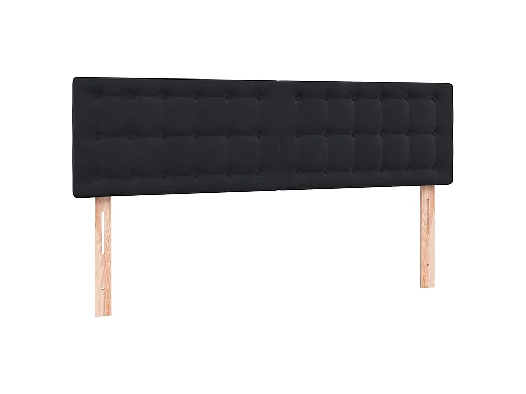 Cama box spring con colchón terciopelo negro 160x210 cm