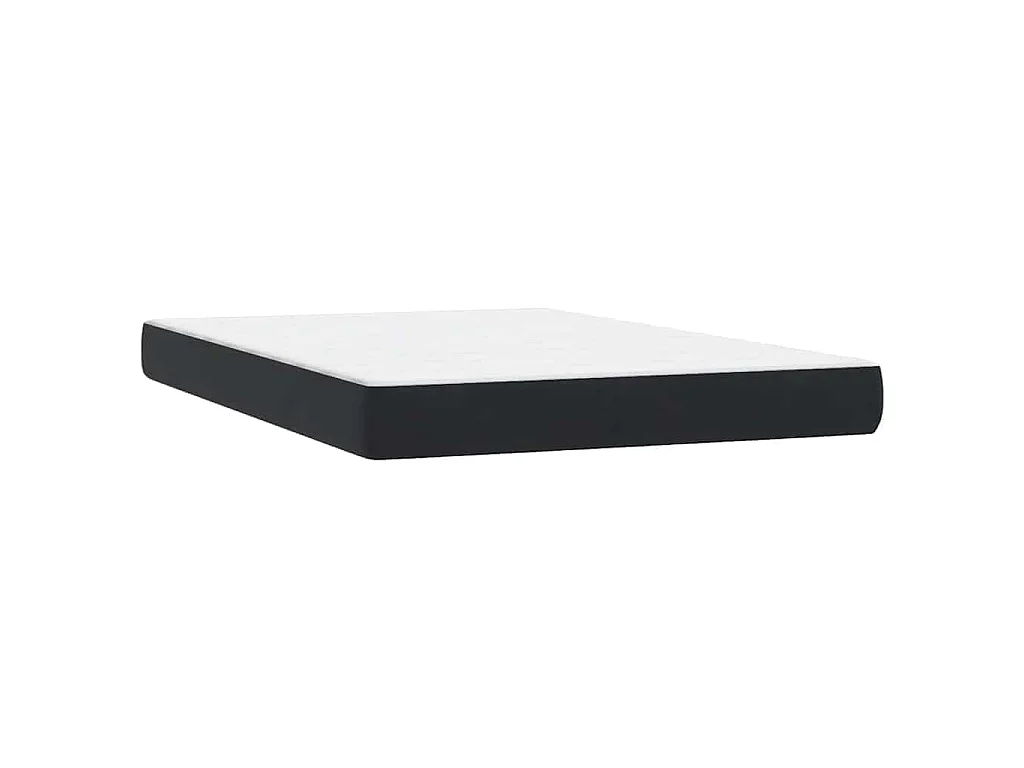 Cama box spring con colchón terciopelo negro 160x210 cm