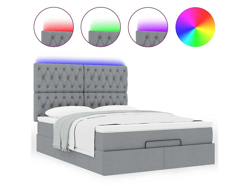 Struttura Letto Pouf con Materasso 140x200 cm in Tessuto