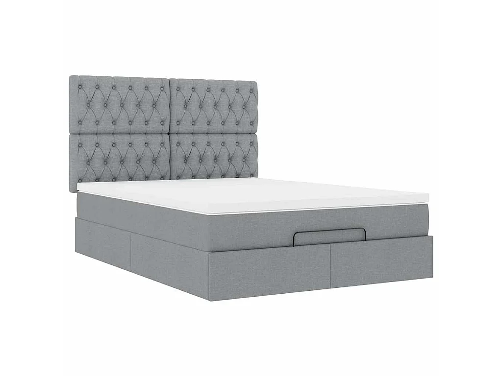 Struttura Letto Pouf con Materasso 140x200 cm in Tessuto