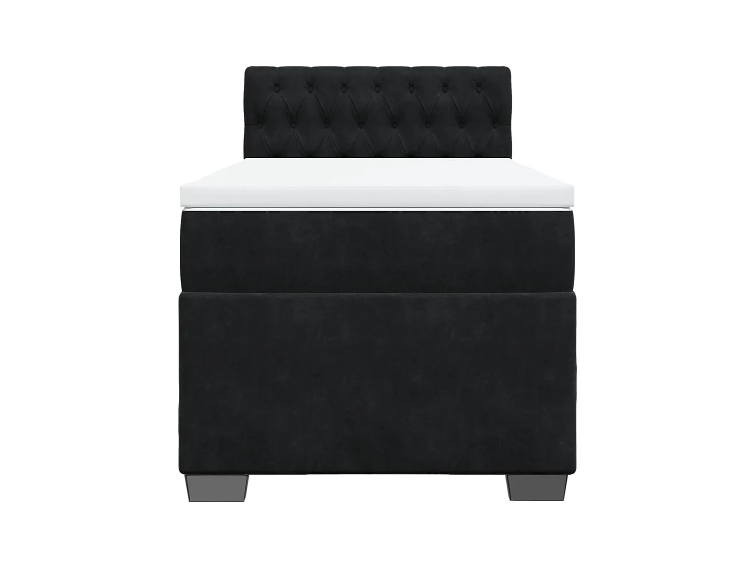 Sommier à lattes de lit avec matelas Noir 90x200 cm Velours