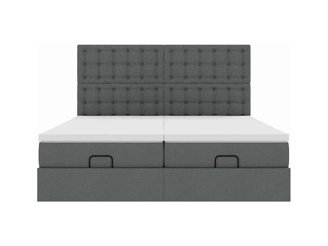 Estructura cama otomana colchones tela gris oscuro 180x200cm