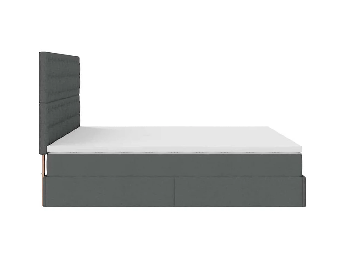 Estructura cama otomana colchones tela gris oscuro 180x200cm